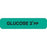 Glucose Tolerance Testing Labels GLUCOSE 2° PP" - Green with black text - 1.625"W x 0.375"H