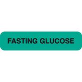 Glucose Tolerance Testing Labels FASTING GLUCOSE" - Green with black text - 1.625"W x 0.375"H