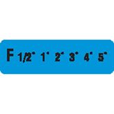 Glucose Tolerance Testing Labels F 1/2° 1° 2° 3° 4° 5°" - Blue with black text - 2.5"W x 0.75"H