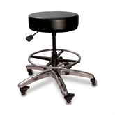 Heavy Duty Physician Stool Height Adjustable, Heavy Duty Physician Stool with Foot Ring - 28"W x 28"D x 17"-22"H