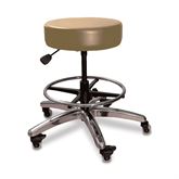 Heavy Duty Physician Stool Height Adjustable, Heavy Duty Physician Stool with Foot Ring - 28"W x 28"D x 17"-22"H