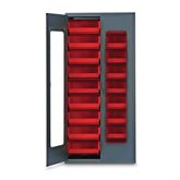 78"H QuickView Storage Cabinet - 18 Bins Gray