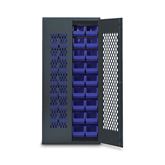 78"H MeshView Storage Cabinet - 36 Bins Gray