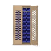 78"H MeshView Storage Cabinet - 36 Bins Beige