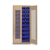 78"H MeshView Storage Cabinet - 28 Bins Beige