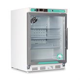 Built-in Undercounter Refrigerator 4.6 cu ft Capacity - 23.75"W x 33.875"D x 25.5"H Glass Door with Left Hinge