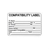 Blood Bank Labels Compatibility" - White - 3"W x 2"H