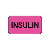 Pharmacy Communication Labels Insulin" - FL Pink - 1.625"W x 0.875"H