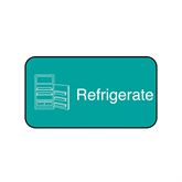 Pharmacy Communication Labels Refrigerate" - Aqua - 1.625"W x 0.875"H