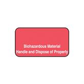 Pharmacy Communication Labels Biohazard Material" - Red - 1.625"W x 0.875"H