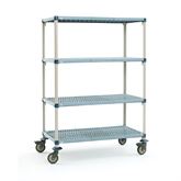 MetroMax Q Antibac Storage Cart with Grid Shelves 68"H 18"W x 60"D