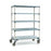 MetroMax Q Antibac Storage Cart with Solid Bottom Shelf 68"H 18"W x 36"D