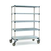 MetroMax Q Antibac Storage Cart with Solid Bottom Shelf 68"H 24"W x 36"D