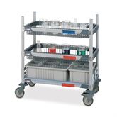 Laboratory Glassware Transport Cart with Storage Totes Laboratory Glassware Transport Cart with Storage Totes - 18"W x 36"D x 40"H