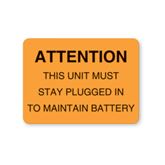 Equipment Ready/Attention Labels Attention" Battery - FL Orange - 2.37"W x 1.75"H