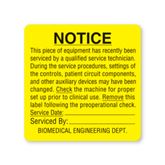 Biomedical Engineering Dept Labels Notice" Biomedical Engineering Dept." - FL Yellow - 2.5"W x 2.5"H