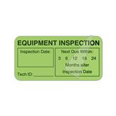 Checked/Inspection Labels Equipment Inspection" - Light Green - 2"W x 1"H