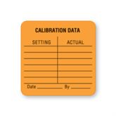 Calibration Labels Calibration Data" - FL Orange - 1.5"W x 1.5"H