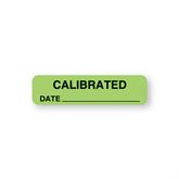 Calibration Labels Calibrated" - Light Green - 1.25"W x 0.31"H