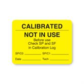 Calibration Labels Calibrated Not In Use" - FL Yellow - 2.38"W x 1.75"H