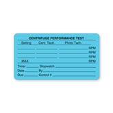 Calibration Labels Centrifuge Performance Test" - Light Blue - 3"W x 1.62"H