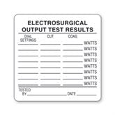 Calibration Labels Electrosurgical Output Test Results" - White - 2.5"W x 2.5"H