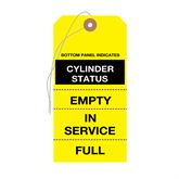 Equipment Tags Cylinder Status" - Yellow - 3.13"W x 6.25"H