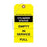 Equipment Tags Cylinder Status" - Yellow - 3.13"W x 6.25"H