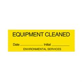 Central Service Labels Equipment Cleaned" - Label Tape - Yellow - 2"H x 108'L