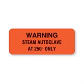 Central Service Labels Warning Steam Autoclave" - FL Red - 2.25"W x 0.88"H