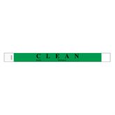 Status Identification Bands Clean" - Tag - Green - 12"W x 1"H