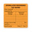 Defibrillator Performance Test Calibration Labels Defibrillator Performance Test" - FL Orange - 1.5"W x 1.5"H