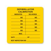 Defibrillator Performance Test Calibration Labels Defibrillator Calibration" - FL Yellow - 2.5"W x 2.5"H