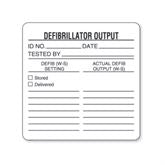 Defibrillator Performance Test Calibration Labels Defibrillator Output" - White - 2.5"W x 2.5"H