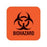 Biohazard Warning Labels Biohazard" - FL Red - 1"W x 1"H