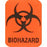 Biohazard Warning Labels BIOHAZARD" - Orange with Black Text - 0.75"W x 1"H