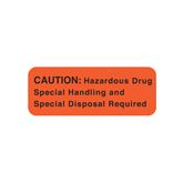 Caution Labels Caution Hazardous Drug Special Handling" - FL Red - 2"W x 0.75"H