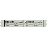 Local Anesthetic Medication Label Tape LIDOCAINE__mg/mL