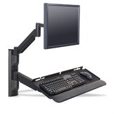 Wall Track Computer Mounting System 19" Wall Track with Keyboard and Monitor Arm