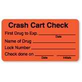 Crash Cart Check Label Crash Cart Check Labels - 3"W x 1.625"H