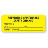 Equipment Service and Inspection Labels Preventive Maintenance Labels - 2.25"W x 0.875"H