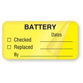 Equipment Service and Inspection Labels Battery Maintenance Labels - Self-laminating - 2"W x 1"H