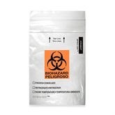 2-Pocket Zip-Closure Biohazard Specimen Bags 4" x 6" Clear