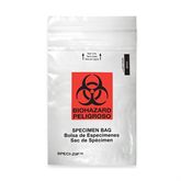 2-Pocket Zip-Closure Biohazard Specimen Bags 6" x 9" Transparent Clear