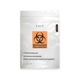 2-Pocket Zip-Closure Biohazard Specimen Bags 8" x 10" Clear