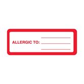 Patient Chart Labels Allergic To: Labels - 3"W x 1.125"H - White