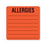 Patient Chart Labels Allergies - 2.5"W x 2.5"H - Fluorescent Red