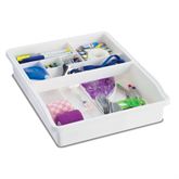 Drawer Organizer Two-Tier - Bottom tray 15"L x 11.44"W x 3"H - Removable Tier 10.75"L x 7.5"W x 1.44"H