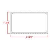 Direct Thermal 2.25"W x 1.25"H - 1" Core White