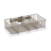 Fixed Basket Rail Mounted 18"W x 9"D x 4"H - with 3 Dividers